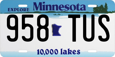 MN license plate 958TUS