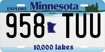 MN license plate 958TUU
