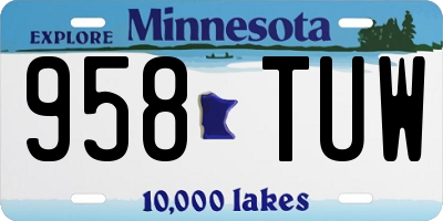 MN license plate 958TUW