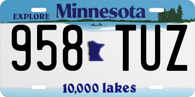 MN license plate 958TUZ