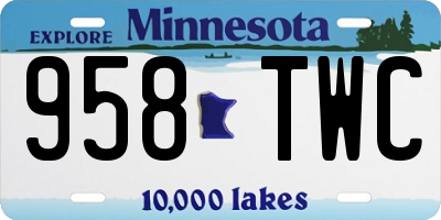 MN license plate 958TWC