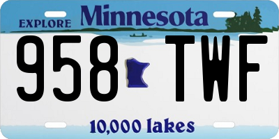 MN license plate 958TWF