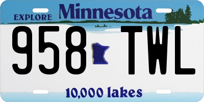 MN license plate 958TWL