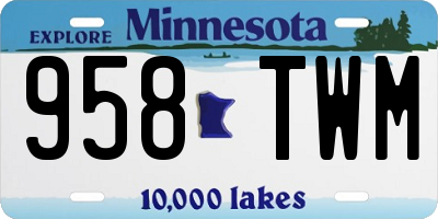 MN license plate 958TWM