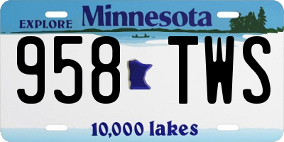 MN license plate 958TWS
