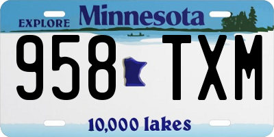 MN license plate 958TXM
