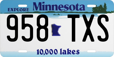 MN license plate 958TXS