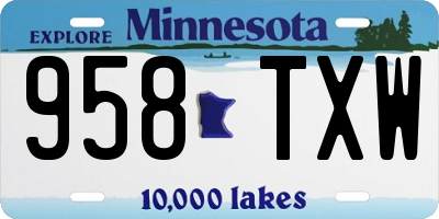 MN license plate 958TXW