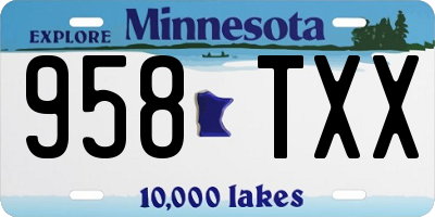 MN license plate 958TXX