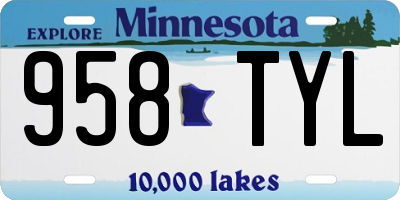 MN license plate 958TYL