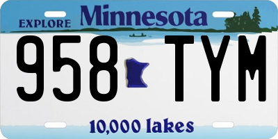 MN license plate 958TYM