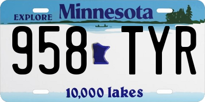 MN license plate 958TYR