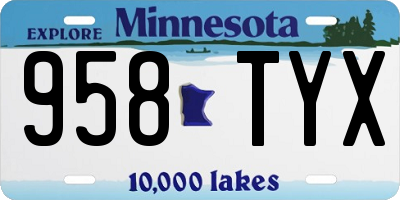 MN license plate 958TYX