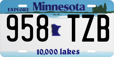 MN license plate 958TZB