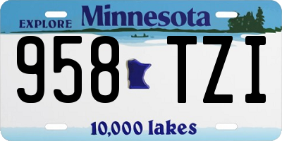 MN license plate 958TZI