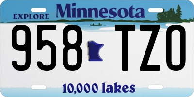 MN license plate 958TZO
