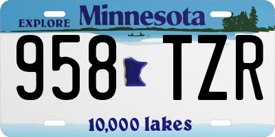 MN license plate 958TZR