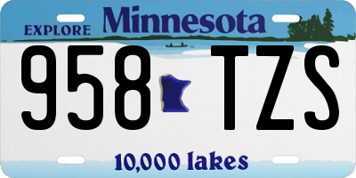 MN license plate 958TZS