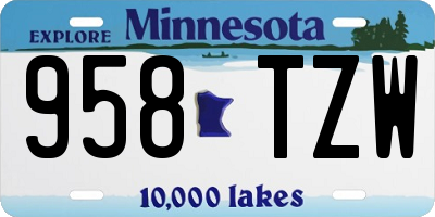 MN license plate 958TZW
