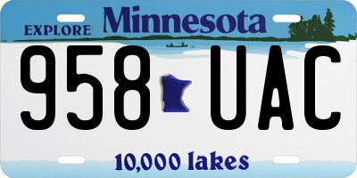MN license plate 958UAC