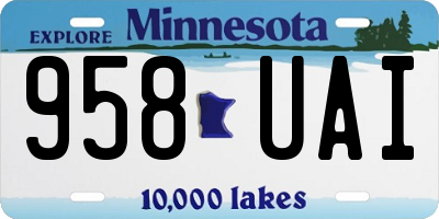MN license plate 958UAI