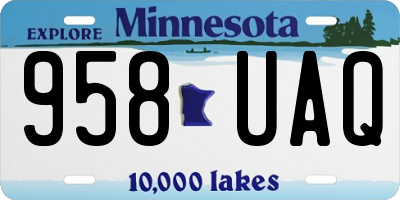 MN license plate 958UAQ