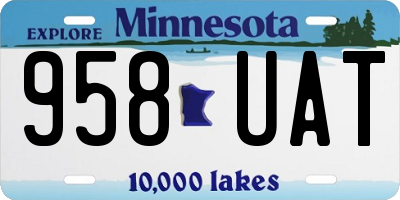 MN license plate 958UAT