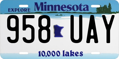 MN license plate 958UAY