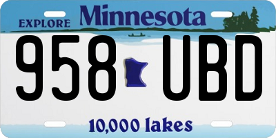 MN license plate 958UBD