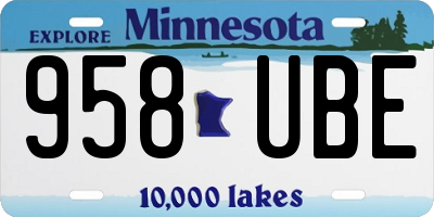 MN license plate 958UBE