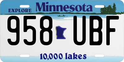 MN license plate 958UBF