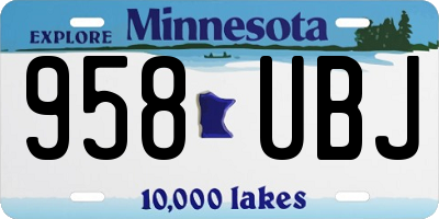 MN license plate 958UBJ
