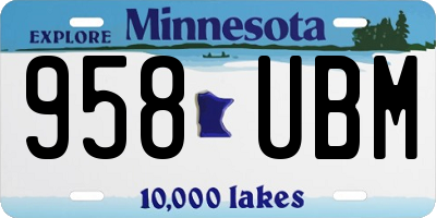 MN license plate 958UBM
