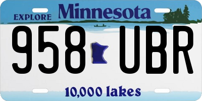MN license plate 958UBR