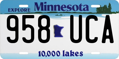MN license plate 958UCA