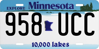 MN license plate 958UCC