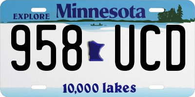 MN license plate 958UCD