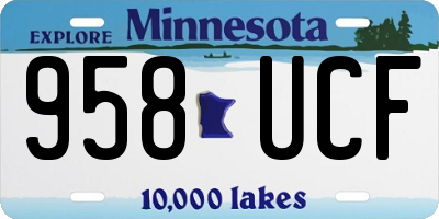 MN license plate 958UCF