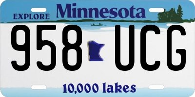 MN license plate 958UCG