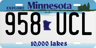 MN license plate 958UCL