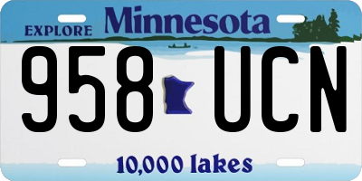 MN license plate 958UCN