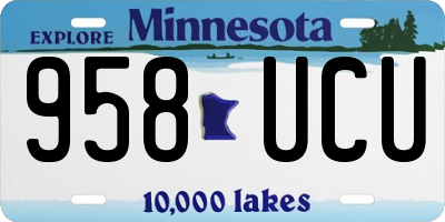 MN license plate 958UCU