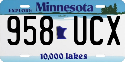 MN license plate 958UCX