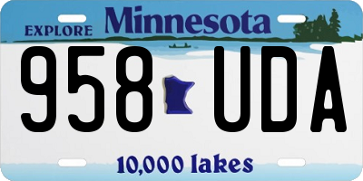 MN license plate 958UDA