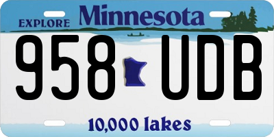 MN license plate 958UDB