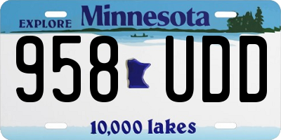 MN license plate 958UDD