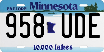 MN license plate 958UDE
