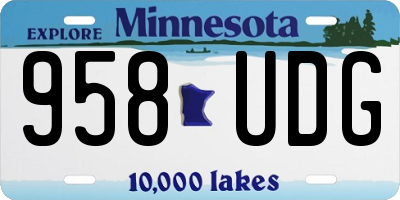 MN license plate 958UDG