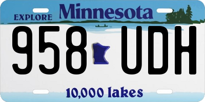 MN license plate 958UDH