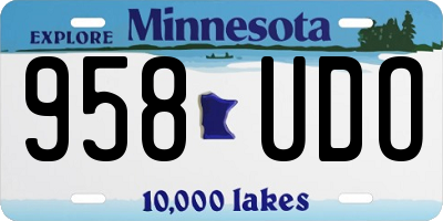 MN license plate 958UDO